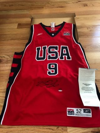 Lebron James Uda Upper Deck Signed Autograph Red Usa Game - Issued Jersey 91/123