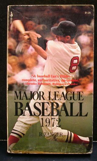 Major League Baseball 1972 By B.  Zanger,  Yaz On The Cover Paperback