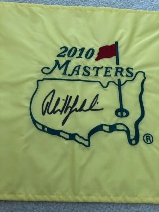Phil Mickelson 2010 Masters Champion Signed Autographed Masters Pin Flag 2