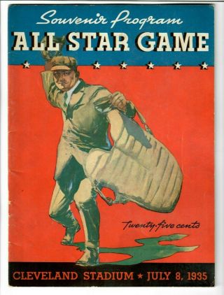 1935 Baseball All Star Game Program July 8,  1935 Cleveland Stadium Gehrig Foxx