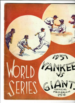 1937 World Series Program York Yankees VS Giants Gomez Hubbard Scored 2