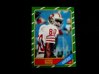 1986 Jerry Rice San Francisco 49ers Football Topps Rookie Card 161 Rc