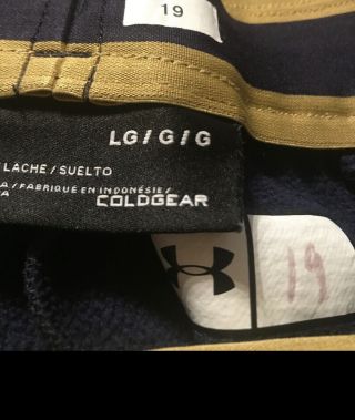 NOTRE DAME FOOTBALL TEAM ISSUED UNDER ARMOUR PANTS LARGE 19 5