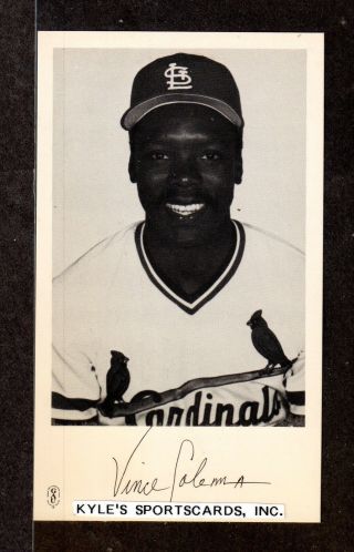 1985 Vince Coleman Cardinals Unsigned 3 - 1/4 X 5 - 1/2 Team Issue Photo Card 11
