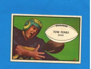 1953 Bowman 36 Tom Fears Los Angeles Rams Football Card