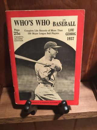 1937 Who’s Who In Baseball Lou Gehrig York Yankees Cover