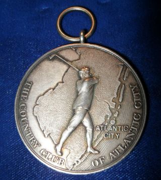 Sterling Silver 1914 Atlantic City Country Club Golf Medal 2nd Prize