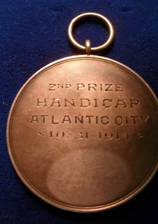 Sterling Silver 1914 Atlantic City Country Club Golf Medal 2nd Prize 2