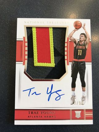 Trae Young 2018 - 19 National Treasures Rc Auto Patch Rpa 22/99 Sick Patch
