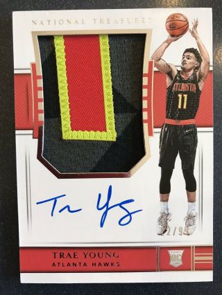 Trae Young 2018 - 19 National Treasures RC Auto Patch RPA 22/99 SICK PATCH 2