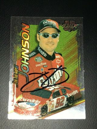 Jimmie Johnson ROOKIE YEAR WHEELS 2002 7X CHAMPION 92 CHEVY signed card GAI 2