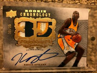 2007 08 Kevin Durant Rookie Chronology Stitches In Time Rc Auto Patch /35