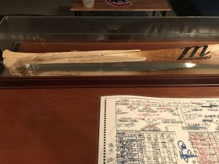 Javier Baez Game Bat Chicago Cubs MLB Authenticated Shows Great Use 4