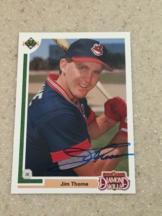 1991 Upper Deck Update 17f Signed Jim Thome Rookie Card