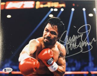 Manny Pacquiao Boxing Signed Auto 8x10 Photo Autographed Bas Bgs 21