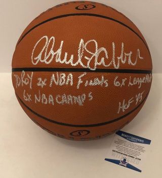 Kareem Abdul - Jabbar Signed Spalding Official Game Basketball " Nba Champ/mvp " Bas