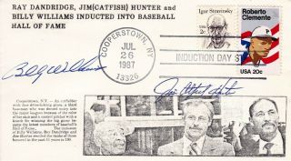 Billy Williams & Jim Catfish Hunter Signed Hof Induction Day Fdc 7/26/87