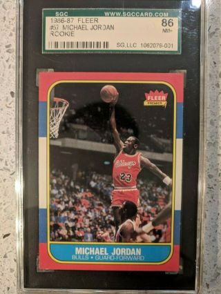 1986 - 87 Fleer Michael Jordan Rc Rookie Card 57 Sgc 86 Nm,