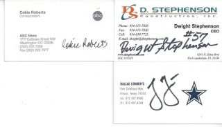 Abc Correspondent Cokie Roberts Signed Business Card