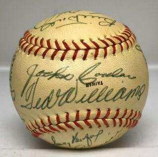Hof & Stars 14x Signed Baseball W/ Ted Williams Dickey Averill Koufax,  Cas Loa
