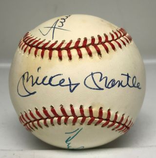Willie Mickey & The Duke 3x Multi Signed Baseball Cas Loa Mantle Snider Mays Hof
