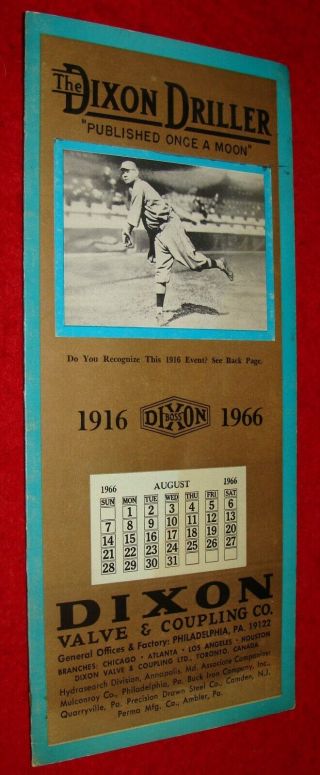 1966 Dixon Valves Brochure W Babe Ruth / Boston Braves Picture 1916 World Series
