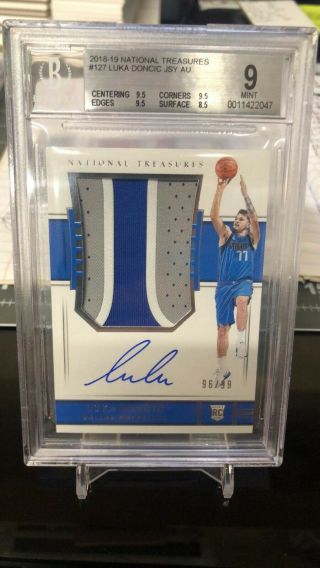 2018 - 19 Panini National Treasures LUKA DONCIC RPA Rookie Patch /99 ROTY BGS 9/10 2
