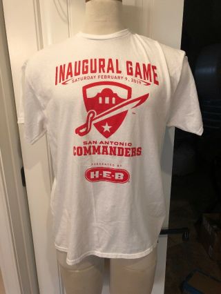 San Antonio Commanders Inaugural Game T - Shirt,  Aaf Football,  Size Xl