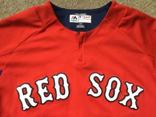 Boston Red Sox Game worn/used team issued 3/4 sleeve Red BP jersey 36 NUNEZ 3