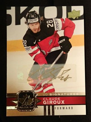 2017 - 18 Upper Deck Team Canada Ud Signatures 24 Claude Giroux