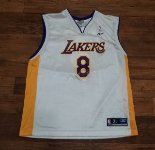 Reebok Los Angeles Lakers White Kobe Bryant 8 Basketball Jersey Mens Size Xl