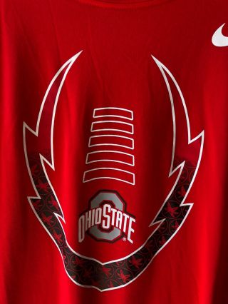 Nike Ohio State Buckeyes Mens Football Legend Icon DRI - FIT T - Shirt Red Sz XXL 2