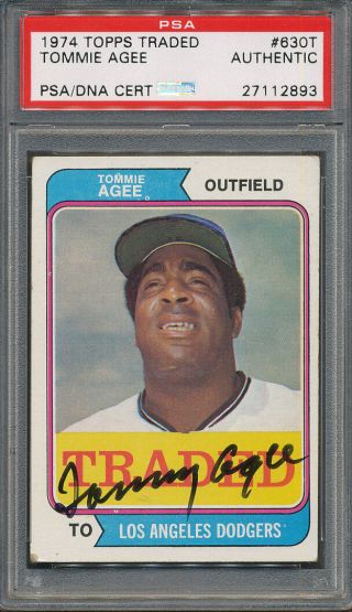 1974 Topps Traded 630t Tommie Agee Psa/dna Certified Authentic Autograph 2893