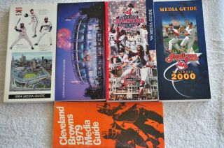 Set Of 4 Cleveland Indians Media Guides Plus 1979 Browns Media Guide Bonus