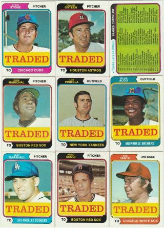 1974 Topps Traded Baseball Complete Set Of 44 Ex
