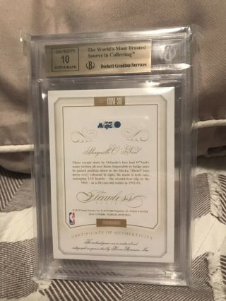 2014 - 15 Flawless Shaquille O’ Neal Dual Jersey Patch Auto 1/1 Bgs 9.  5/10 Gem Wow 2