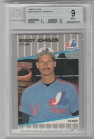 Randy Johnson Graded Bgs 9 Rookie Card Baseball 1989 Fleer Mlb $$ Rc