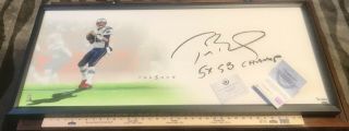 Tom Brady Autographed Signed 5X SB Champ 46x20 Framed Lithograph UDA LE No.  17/51 6