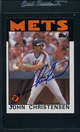 1986 Topps 287 John Christensen Mets Signed Auto 48862