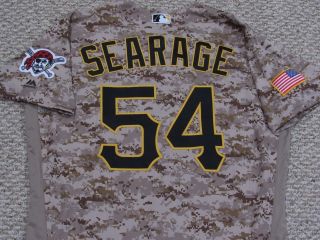 Searage Size 48 54 2017 Pittsburgh Pirates Game Jersey Camo Mlb Holo
