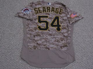 SEARAGE size 48 54 2017 Pittsburgh Pirates GAME jersey CAMO MLB holo 3