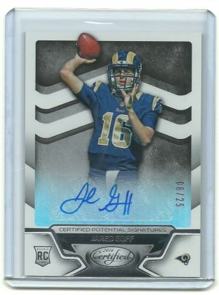 2016 Panini Certified Jared Goff Auto Rookie Card La Rams Rare Only 25 Made