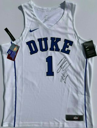 1 Zion Williamson Signed Nike Duke Blue Devils Basketball Jersey Auto Psa/dna
