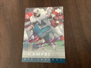 Earl Campbell 2000 Upper Deck Nfl Legends Signature Auto On Card Ec