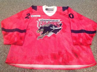 Springfield Falcons Yan Sauve Jersey Game Worn Pink In The Rink Ahl Ccm