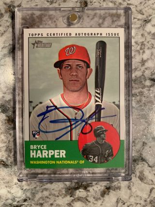 2012 Topps Heritage Bryce Harper Real Ones Short Print Sp Rc Rookie Auto