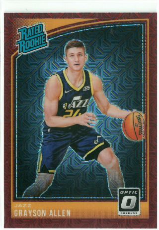 2018/19 Panini Donruss Optic Choice Grayson Allen Rated Rookie Rc Red 06/88