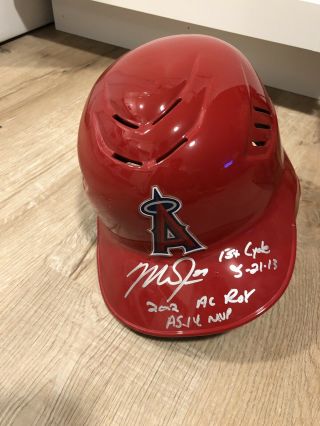 Mike Trout Autographed Angels Full Size Helmet 2012 Al Roy Inscriptions Mlb