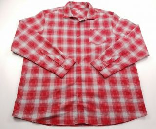 Under Armour Mens Red Gray Plaid Wisconsin Badgers Long Sleeve Button Down 3xl