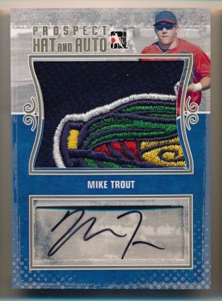 2011 In The Game Mike Trout Game Jumbo Logo Patch Auto Rpa Rc /4